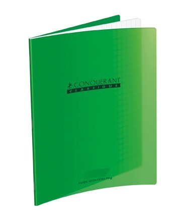 Cahier 17X22 Polypro Vert 32P Seyes 3Mm