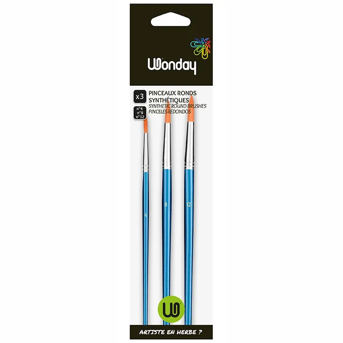 Pack De 3 Pinceaus Ronds - N° 4, 8, 12