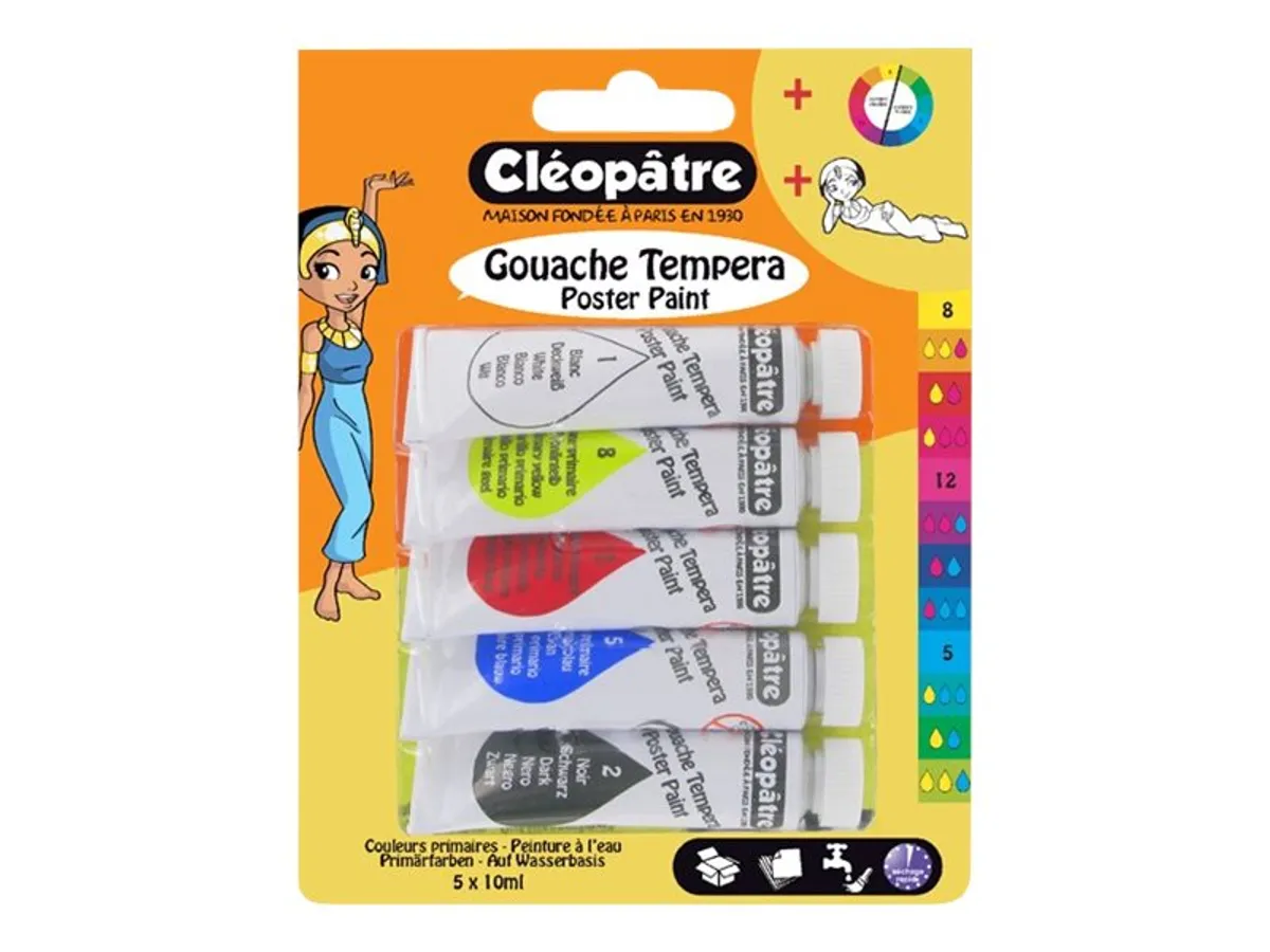 Pack De 5 Gouaches - Couleurs Primaires - 10 Ml