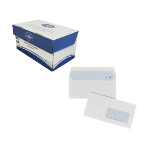 200 Enveloppes Dl 110 X 220 Mm - 90 Gr - Fenêtre 45X100 Mm - Blanc - Bande Auto-Adhésive