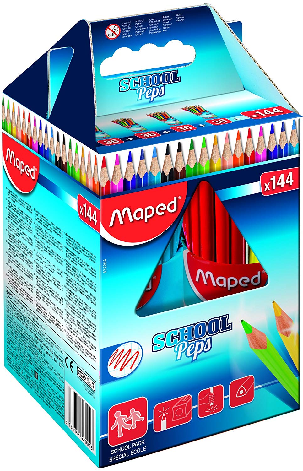Color'Peps School Pack - 144 Crayons De Couleur