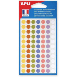 385 Pastilles Adhésives - Couleurs Pastels Assorties - Diamètre 8 Mm - Réf 102147