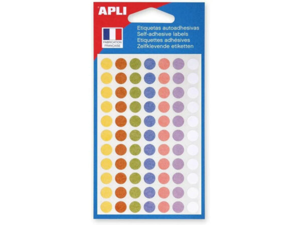 385 Pastilles Adhésives - Couleurs Pastels Assorties - Diamètre 8 Mm - Réf 102147